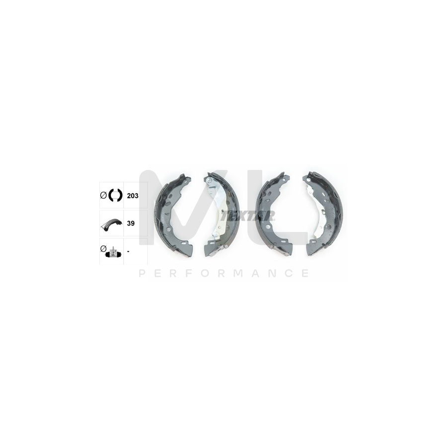 TEXTAR 91083200 Brake Shoe Set with handbrake lever