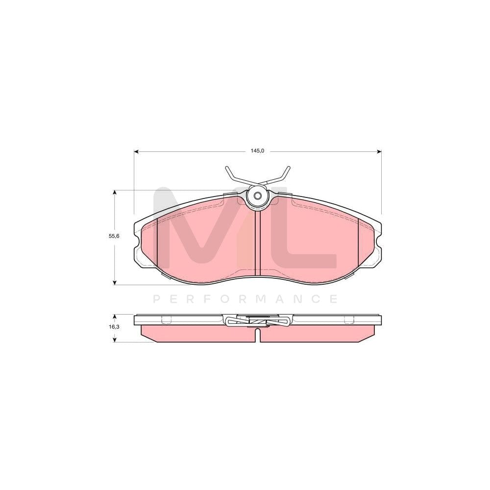 TRW Gdb3313 Brake Pad Set For Nissan Terrano Ii Off-Road (R20) Not Prepared For Wear Indicator