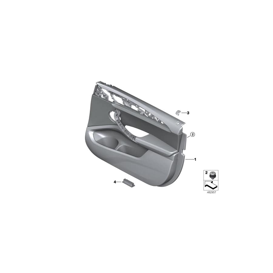 Genuine BMW 51417936670 G01 G02 Door Trim Panel, Front Right MOKKA (Inc. X4 20iX, X3 30i & X4 30dX)