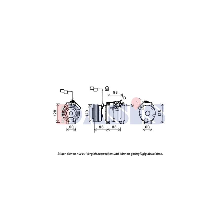 AKS Dasis 851969N Compressor, Air Conditioning for Mitsubishi Pajero / Shogun IV (V80)