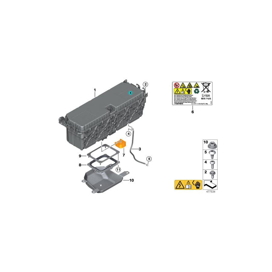 Genuine BMW 61257613229 F30 F10 Wire For Potential Equalization (Inc. Hybrid 7L, Hybrid 3 & Hybrid 7)