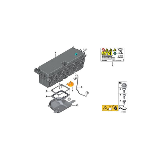 Genuine BMW 61257613229 F30 F10 Wire For Potential Equalization (Inc. Hybrid 7L, Hybrid 3 & Hybrid 7)