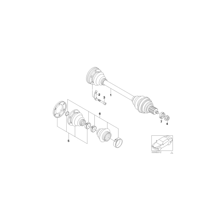 Genuine BMW 33211226901 E30 Exch. Output Shaft Abs (Inc. 320is, 318is & 325i)