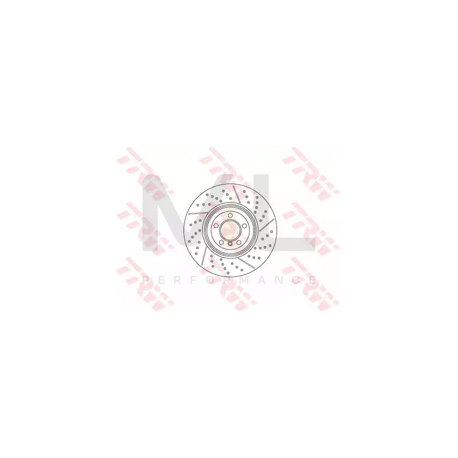 TRW DF6600S Brake Disc Slotted / Perforated, Two-piece brake disc, Vented, High-carbon  - 1 piece