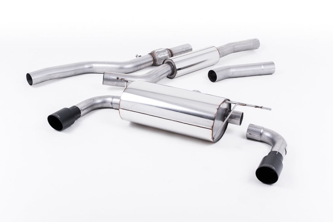 MillTek SSXBM1015 BMW F32 428i Cat-Back Dual-Outlet Resonated with Cerakote Black Tips