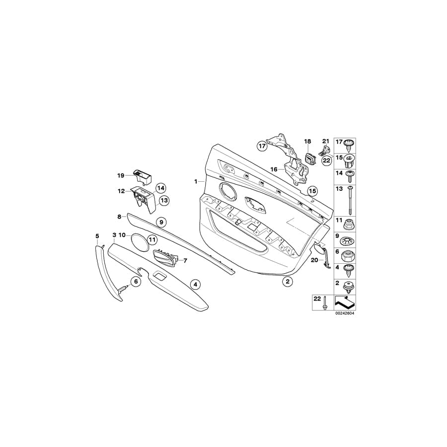 Genuine BMW 51426984592 E60 E61 Door Lining Leather Rear Right BEIGE (Inc. 530d, 535d & 535i)