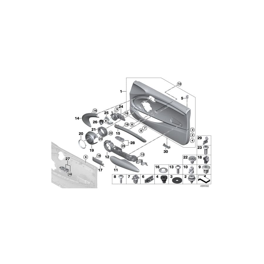 Genuine BMW Mini 51417348259 F56 Power Window Switch Finisher SCHWARZ (Inc. JCW, One First & Cooper SE)