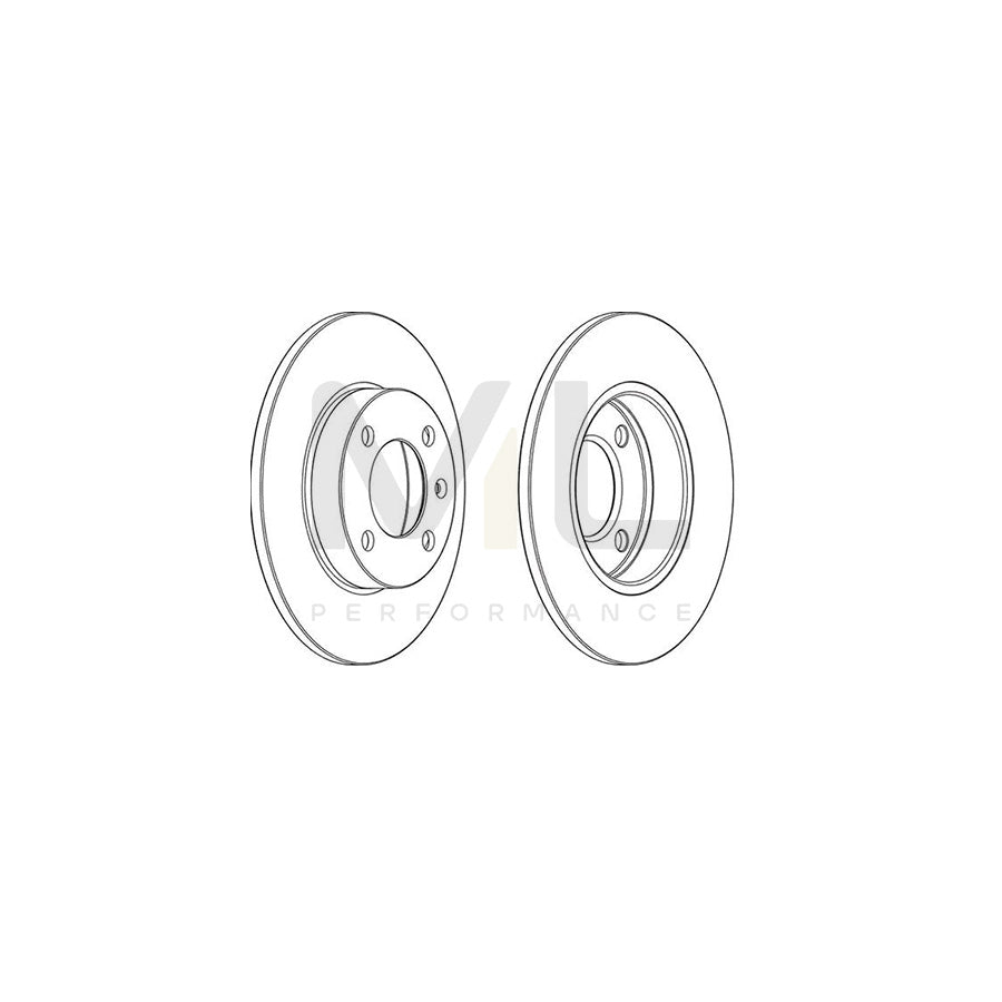 Ferodo DDF042C-1 Brake Disc Solid, Coated, With Bolts/Screws  - Pair