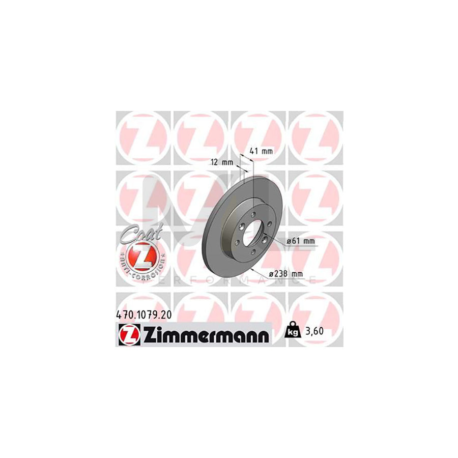 ZIMMERMANN COAT Z 470.1079.20 Brake Disc Solid, Coated  - 1 piece
