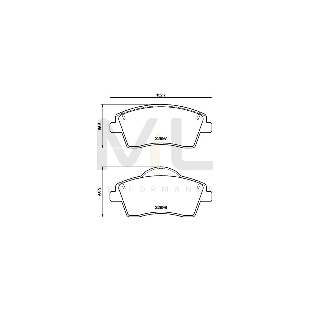 Hella 8DB 355 040-351 Brake Pad Set For Volvo Xc40 (536) Not Prepared For Wear Indicator, With Brake Caliper Screws, With Accessories | ML Performance Car Parts