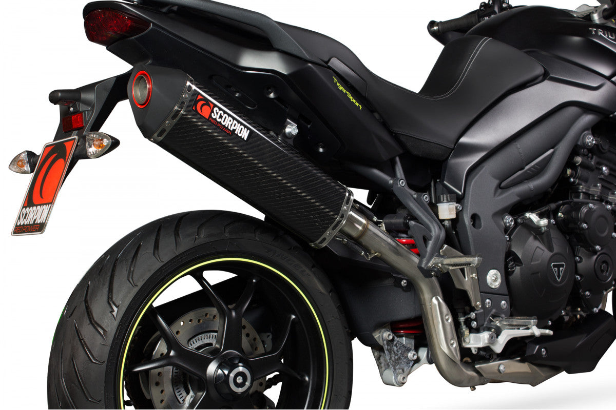 Scorpion RTR78CEO Triumph Tiger 1050 Sport  Serket Parallel Slip-On - Carbon Fibre Sleeve | ML Performance UK UK