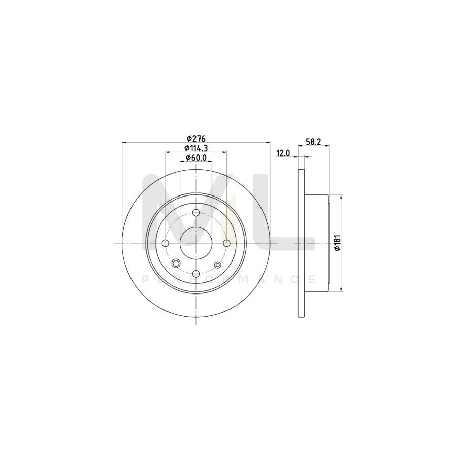 HELLA PRO 8DD 355 116-991 Brake Disc Solid, Coated, without wheel hub, without wheel studs | ML Performance Car Parts