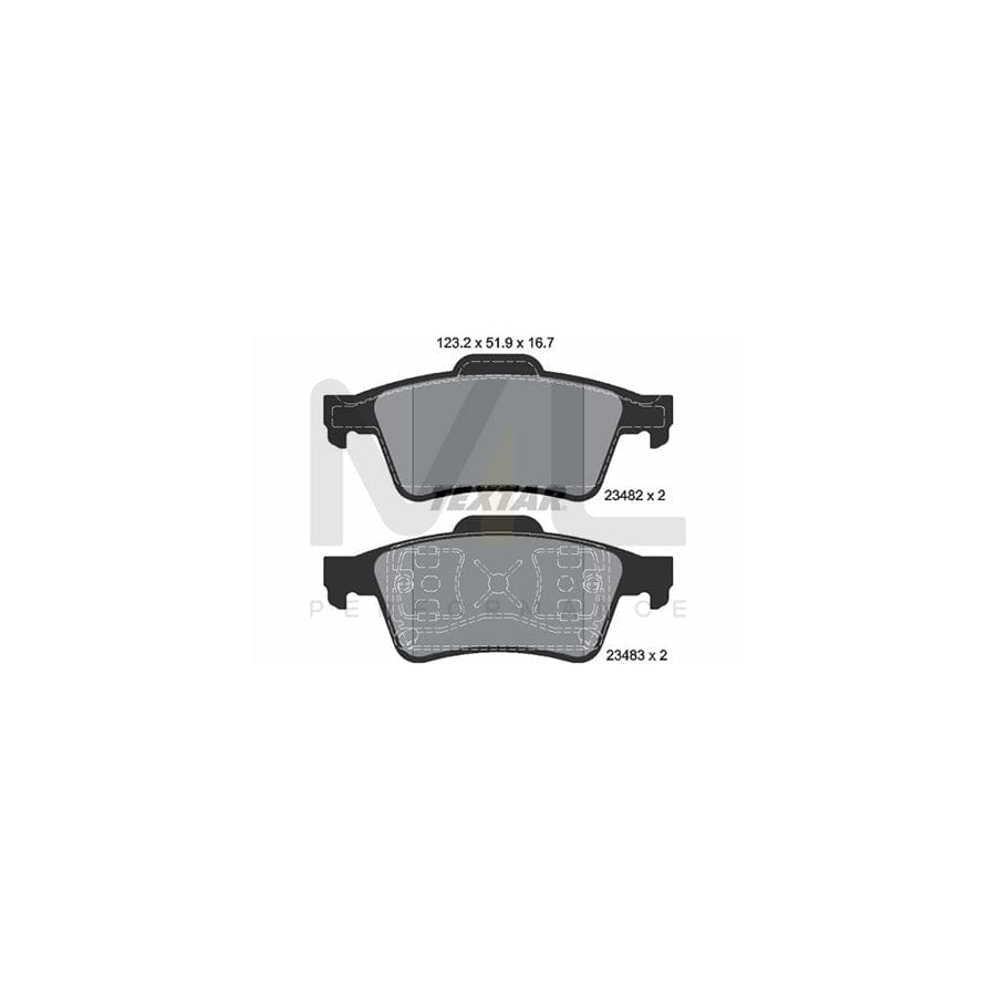 TEXTAR 2348202 Brake pad set not prepared for wear indicator