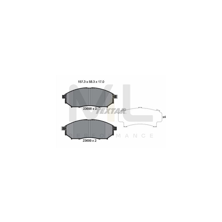 TEXTAR 2369803 Brake pad set with acoustic wear warning