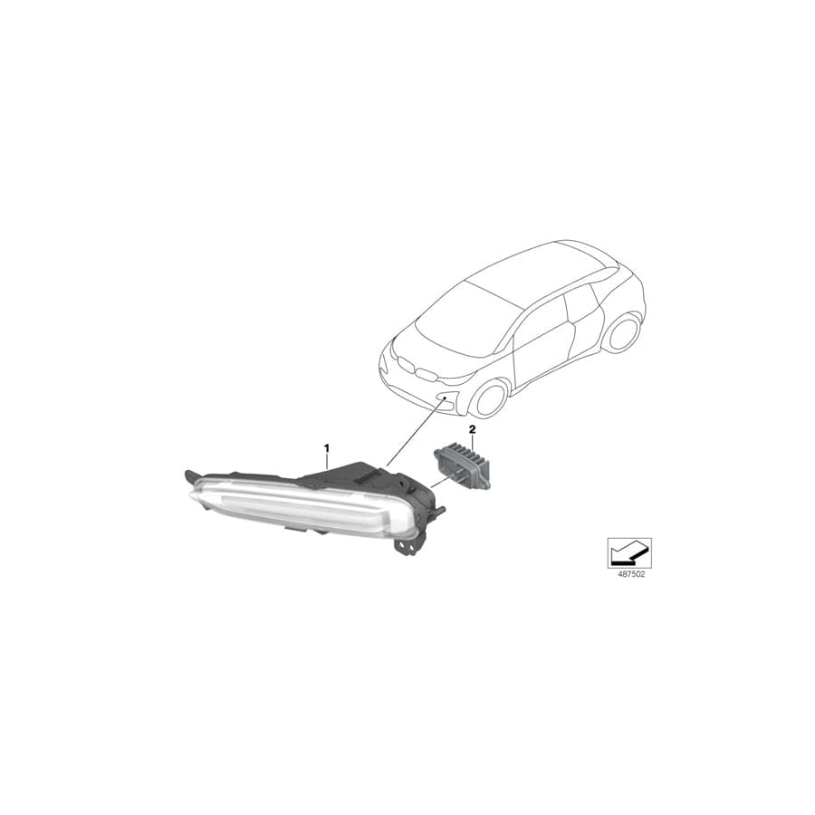 Genuine BMW 63118495584 Led Module For Turn Signal, Right (Inc. i3 94Ah Rex, i3 120Ah & i3s 120Ah)