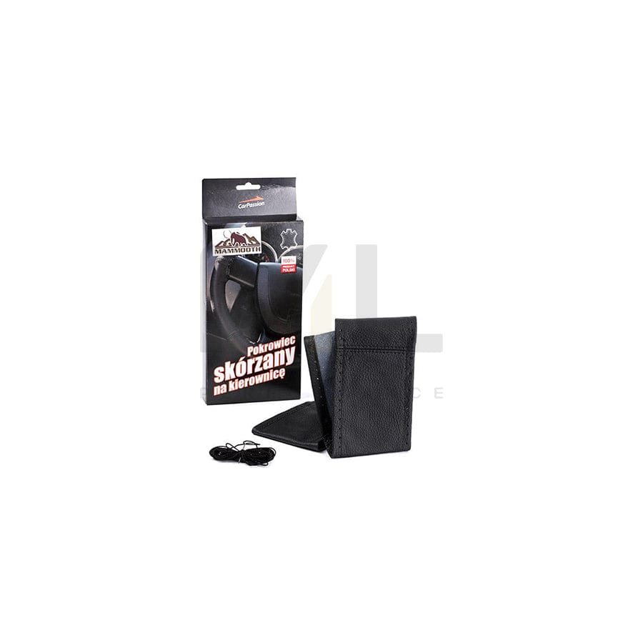 MAMMOOTH CP10050 Steering wheel cover Black, Ø: 35-37cm, Leather, lace up