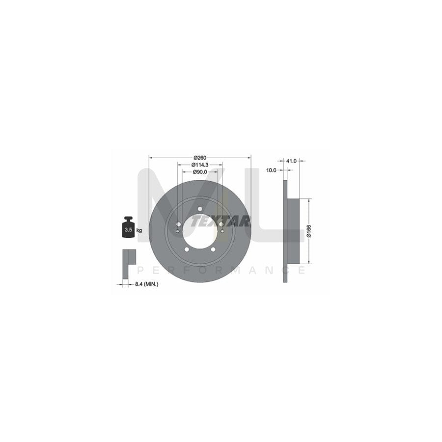 TEXTAR PRO 92198103 Brake Disc for MITSUBISHI FTO (DE2A, DE3A) Solid, Coated, without wheel hub, without wheel studs  - 1 piece
