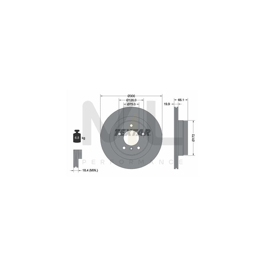 TEXTAR 92133000 Brake Disc Internally Vented, without wheel hub, without wheel studs  - 1 piece