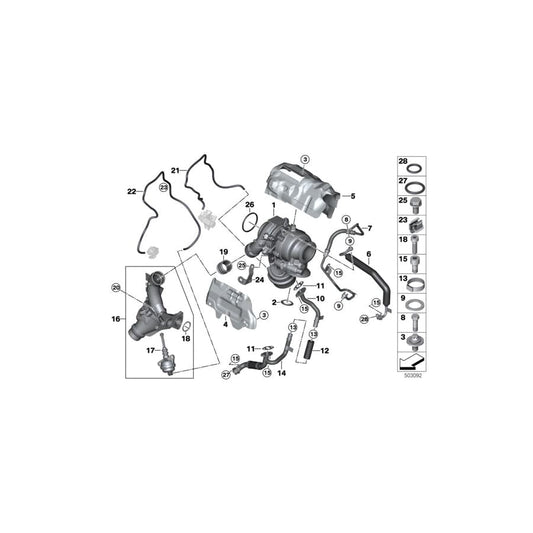 Genuine BMW 11658476990 F46 F44 Sealing Ring, Compr.Bypass Flap (Inc. Cooper SD, X2 20d & X2 18dX)