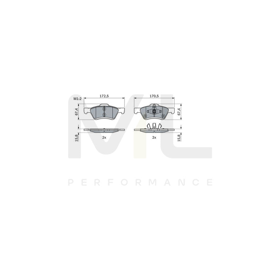 Bosch 0986494960 Brake Pad Set BP1811 | ML Performance Car Parts