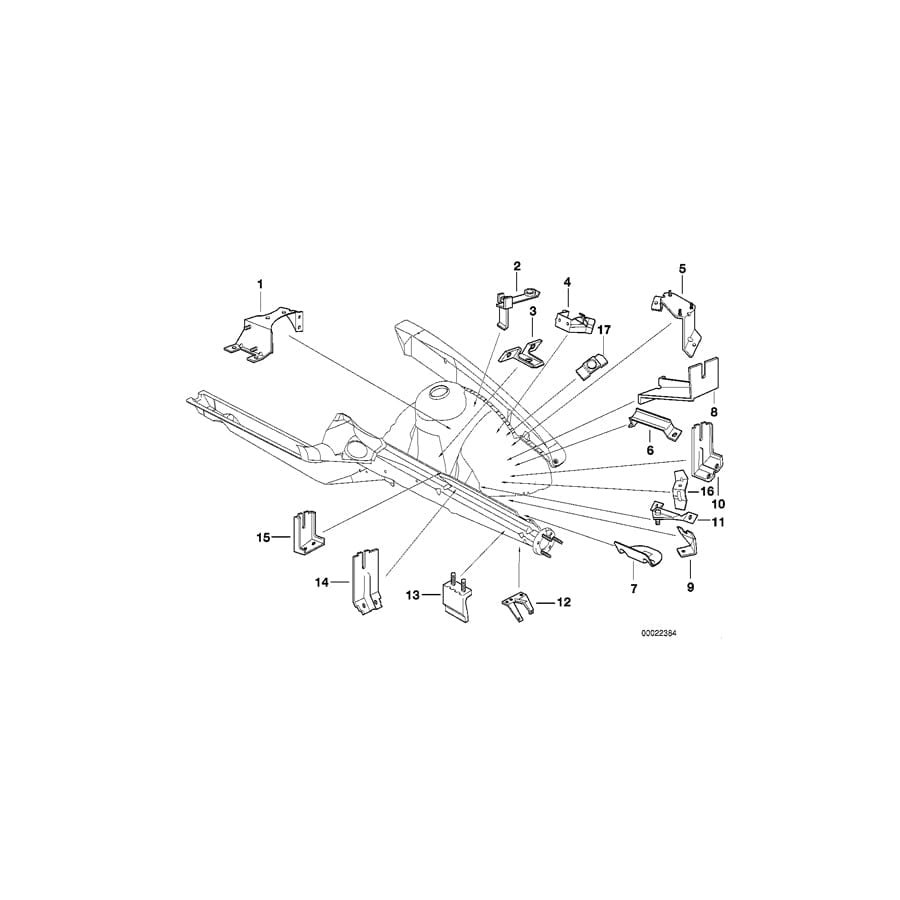 Genuine BMW 41118397345 E36 Left Horn Bracket (Inc. Z3)