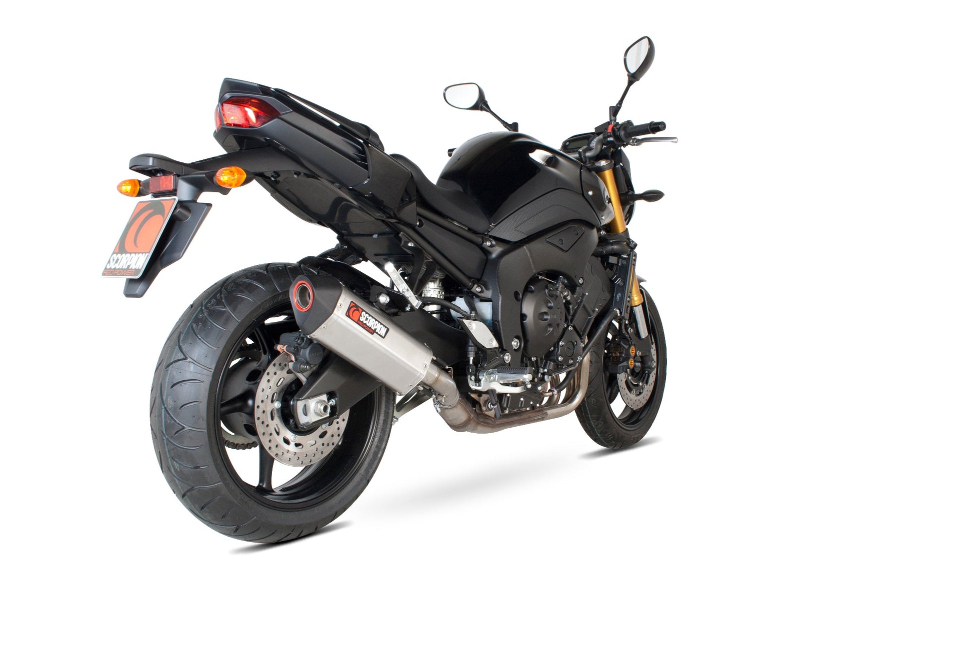 Scorpion RYA87SEO Yamaha Serket Parallel Slip-On - Brushed Stainless Steel Sleeve (FZ8 / Fazer 8 ) | ML Performance UK UK