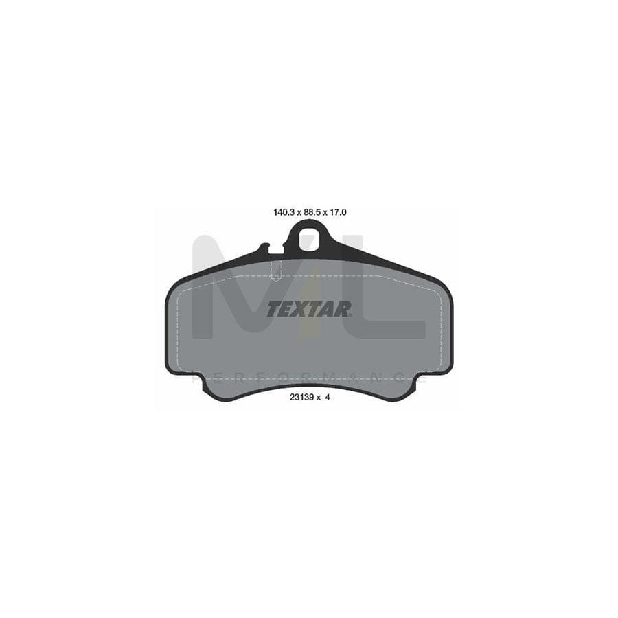 TEXTAR 2313901 Brake pad set for PORSCHE 911 prepared for wear indicator, without counterweights