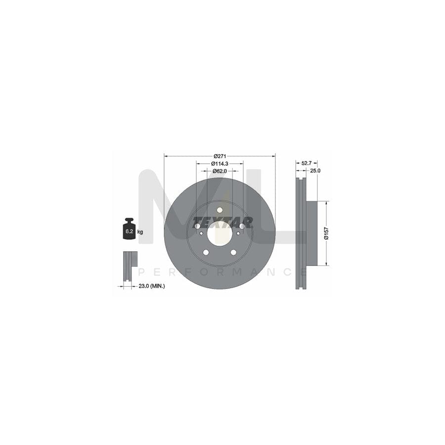 TEXTAR 92081000 Brake Disc Internally Vented, without wheel hub, without wheel studs  - 1 piece