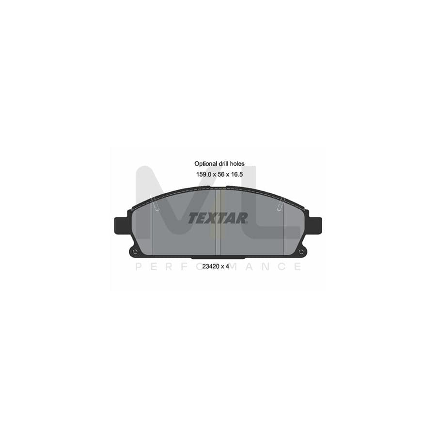 TEXTAR 2342004 Brake pad set for NISSAN X-Trail (T30) not prepared for wear indicator