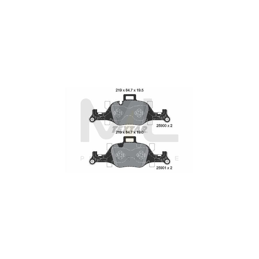 TEXTAR 2590001 Brake pad set prepared for wear indicator, with counterweights