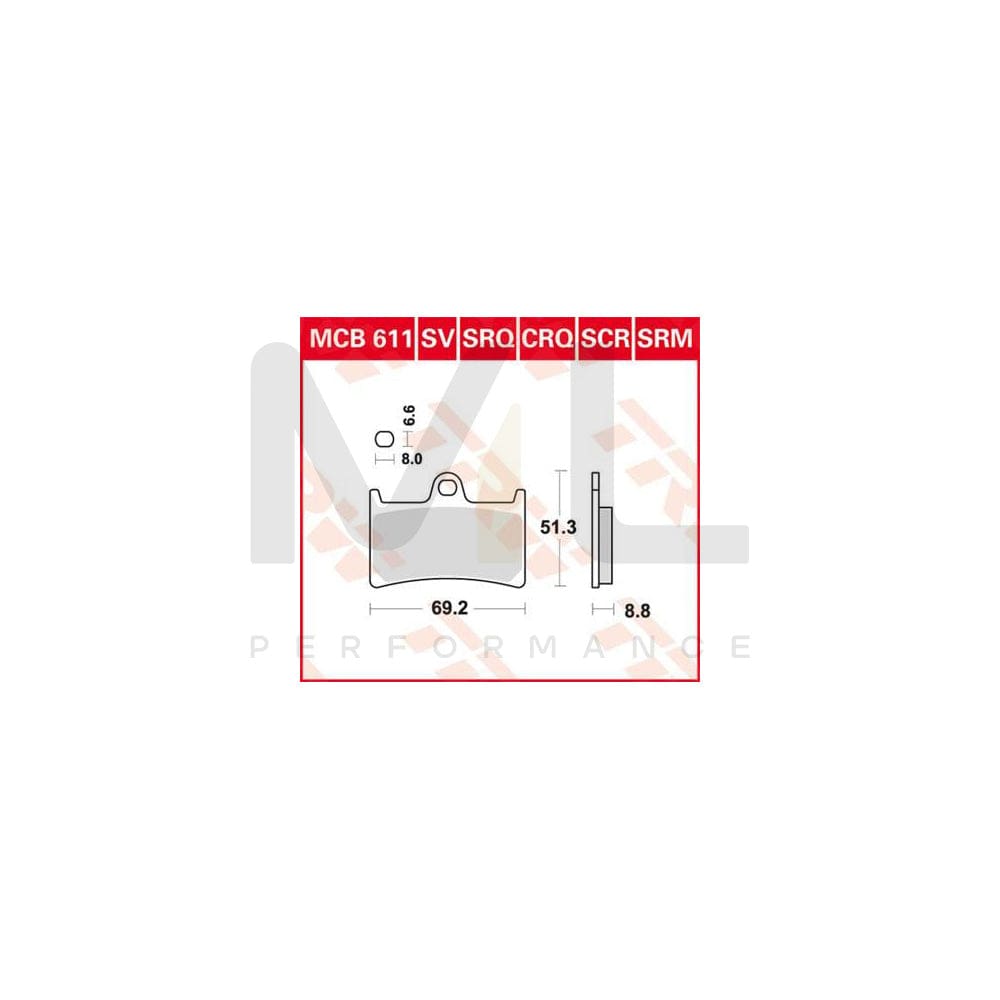 TRW Sinter Carbon Racing Mcb611Scr Brake Pad Set