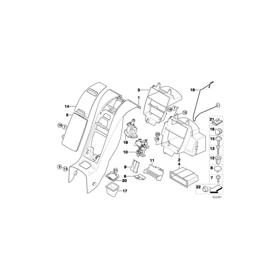 Genuine BMW 51466960790 E85 Oddments Box Trim CARAMEL (Inc. Z4 3.0si, Z4 M3.2 & Z4 3.0i)