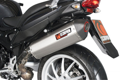 Scorpion RBM71SEO BMW Serket Parallel Slip-On - Brushed Stainless Steel Sleeve (F800 GT / F800 R) | ML Performance UK UK