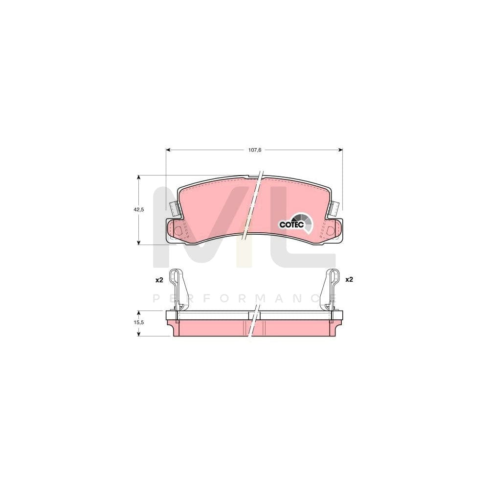 TRW Cotec Gdb1168 Brake Pad Set With Acoustic Wear Warning