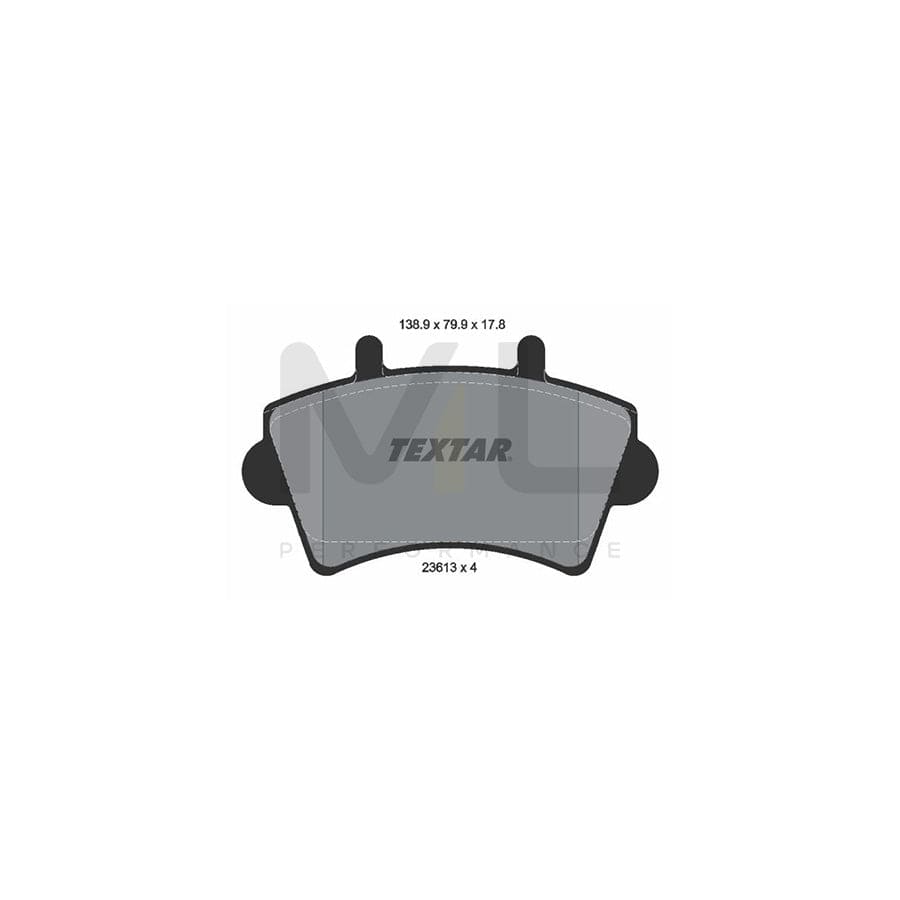TEXTAR 2361301 Brake pad set not prepared for wear indicator