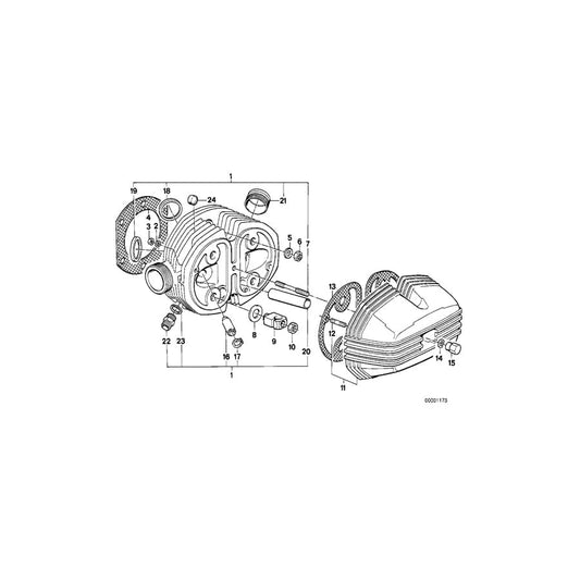 Genuine BMW 11121263943 Cylinder Head Left D=38mm (Inc. R 65 RT)