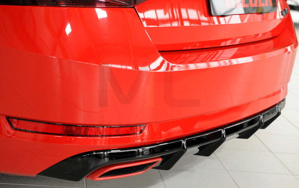 Rieger 00088151 Skoda 3T 3V Superb III Rear Diffuser 4 | ML Performance UK Car Parts