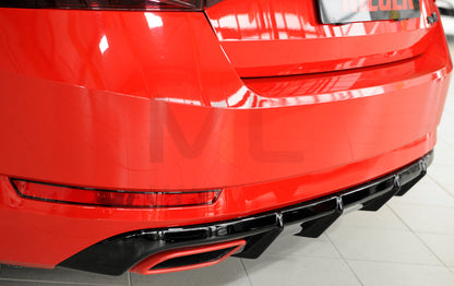 Rieger 00088151 Skoda 3T 3V Superb III Rear Diffuser 4 | ML Performance UK Car Parts