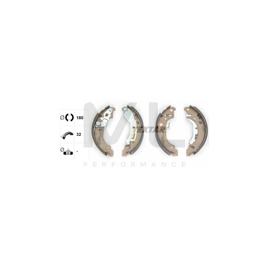 TEXTAR 91061000 Brake Shoe Set with handbrake lever