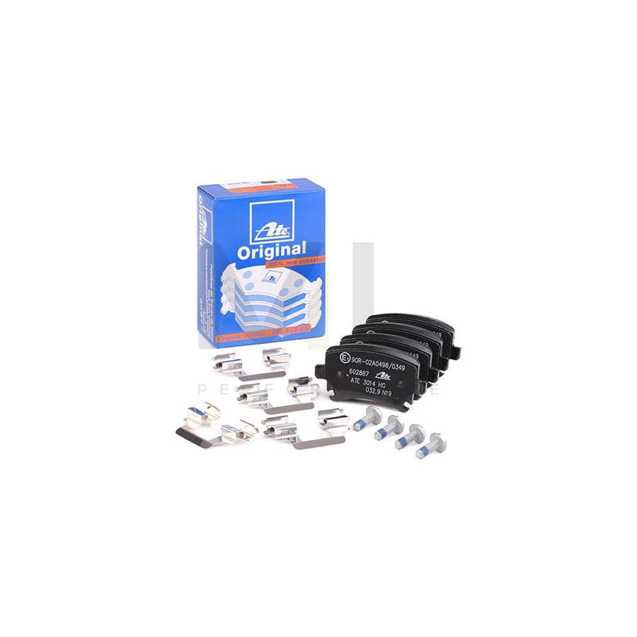 ATE 13.0460-2887.2 Brake pad set excl. wear warning contact, prepared for wear indicator, with brake caliper screws, with accessories