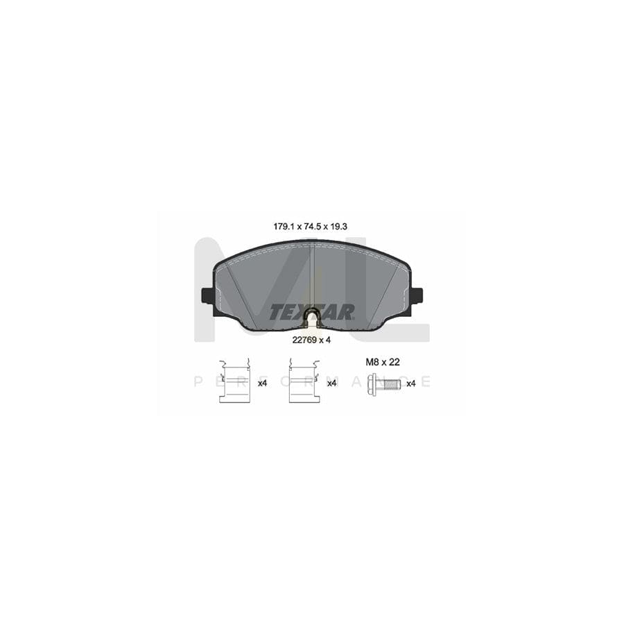 TEXTAR 2276901 Brake pad set for VW ATLAS prepared for wear indicator, with brake caliper screws, with accessories