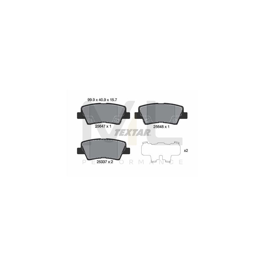 TEXTAR 2564701 Brake pad set with acoustic wear warning, with accessories