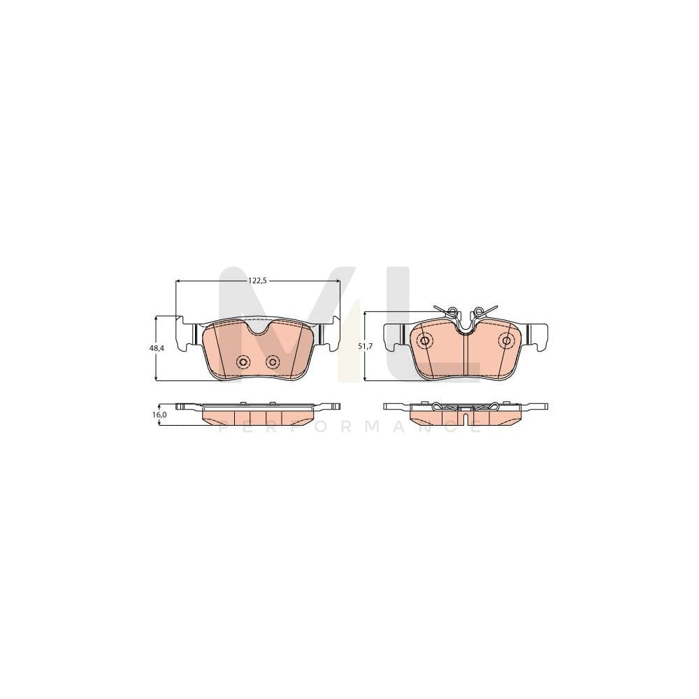 TRW Gdb2168 Brake Pad Set Prepared For Wear Indicator