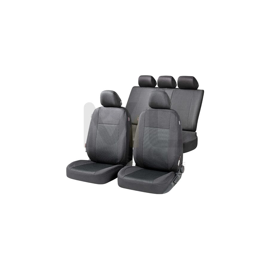 WALSER Ardwell, ZIPP IT Premium 11869 Car seat cover Black/Grey, Polyester, Front and Rear