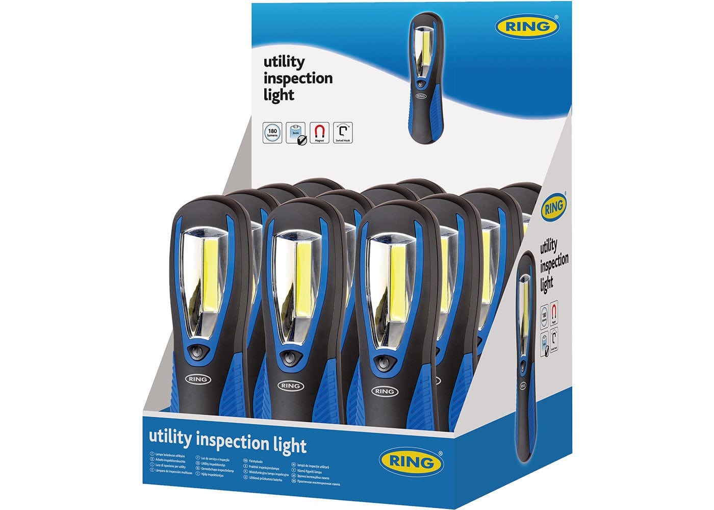 RING RRL660  COB LED 180lm Utility Inspection Lightinc 3 x Batteries ( Supplied in Counter Top Display Units of 12 Only ) (12 units)