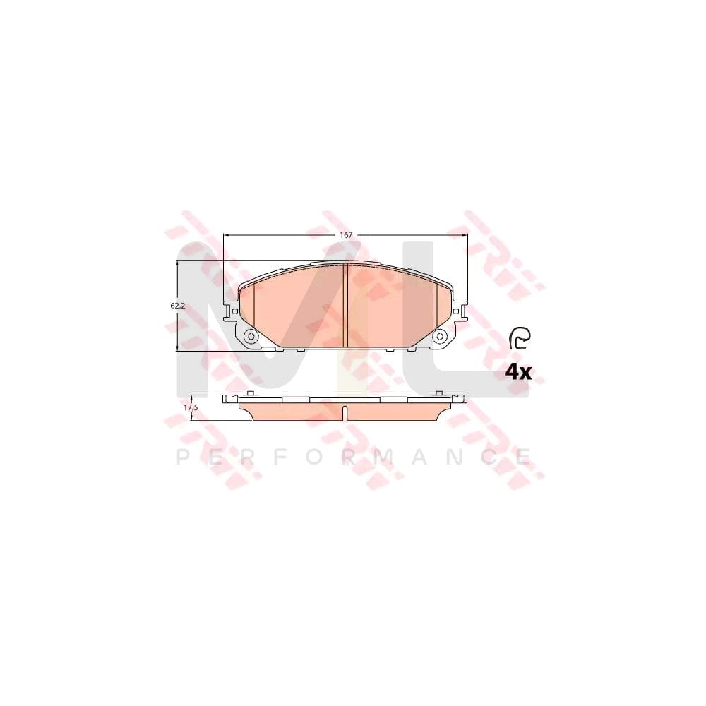 TRW Gdb2094 Brake Pad Set For Jeep Cherokee V (Kl) Not Prepared For Wear Indicator, With Accessories