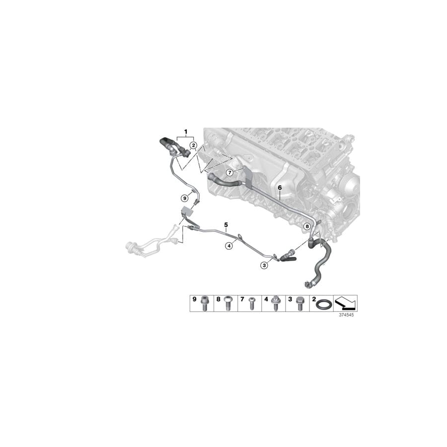 Genuine BMW 11538513833 F15 F02 F10 Line Egr Radiator-Coolant Pump (Inc. 535dX, X5 35dX & 535d)
