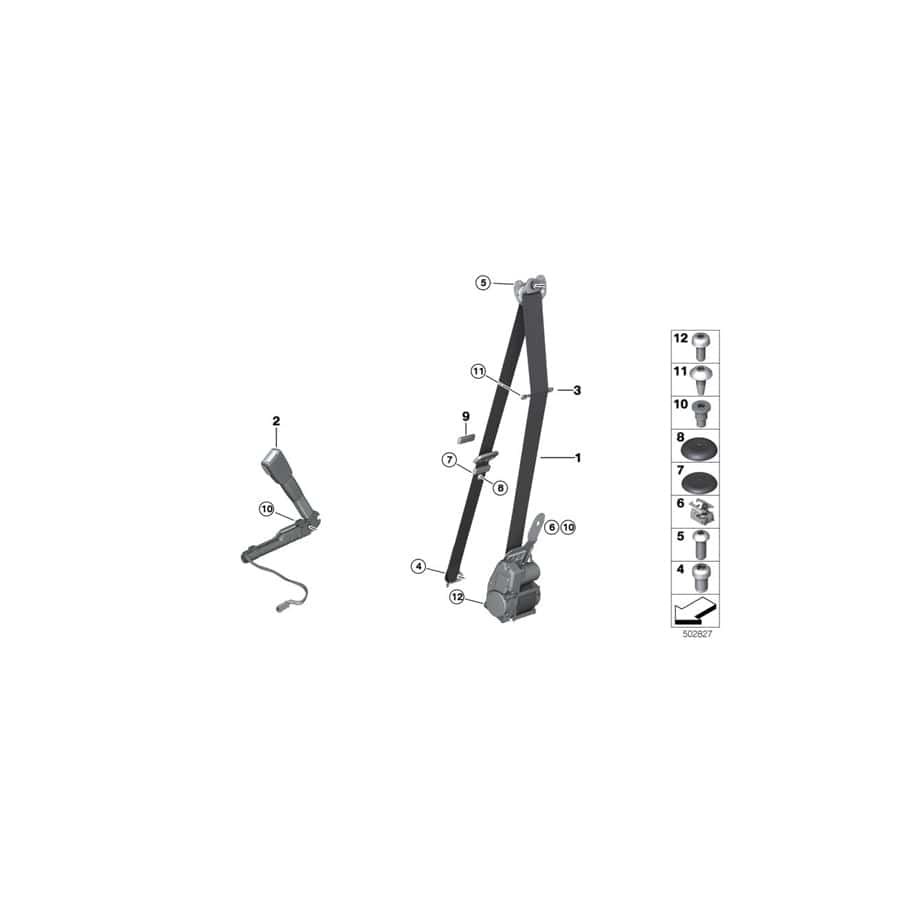 Genuine BMW 72117383329 F34 F30 Upper Belt Front Left VENETOBEIGE (Inc. 328dX, 328i & 335i)