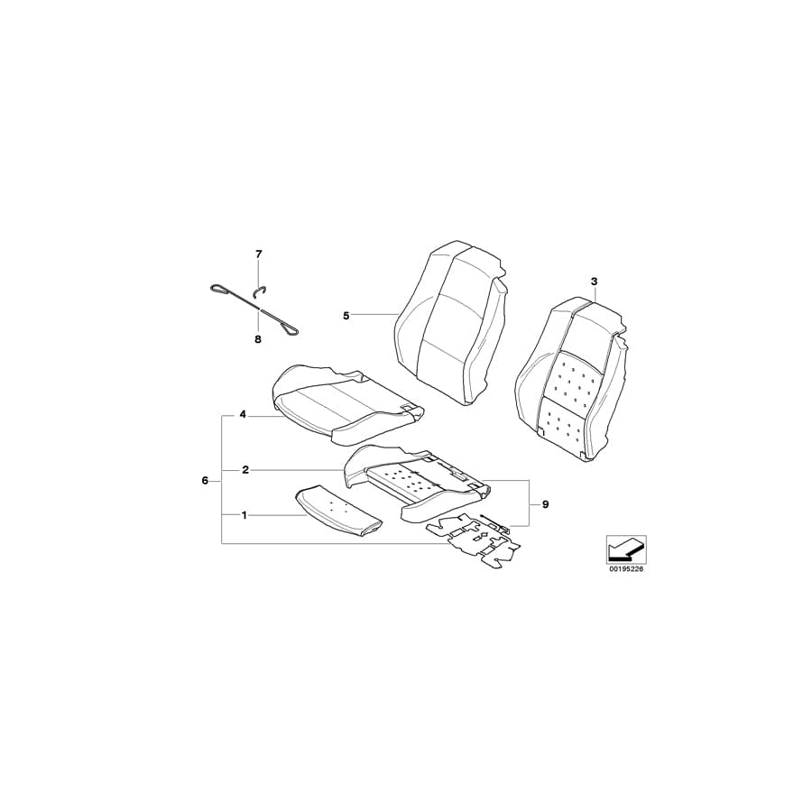 Genuine BMW 52109168520 E93 Seat Upholstery, Imitation Leather SCHWARZ (Inc. 328i, 335i & 335is)