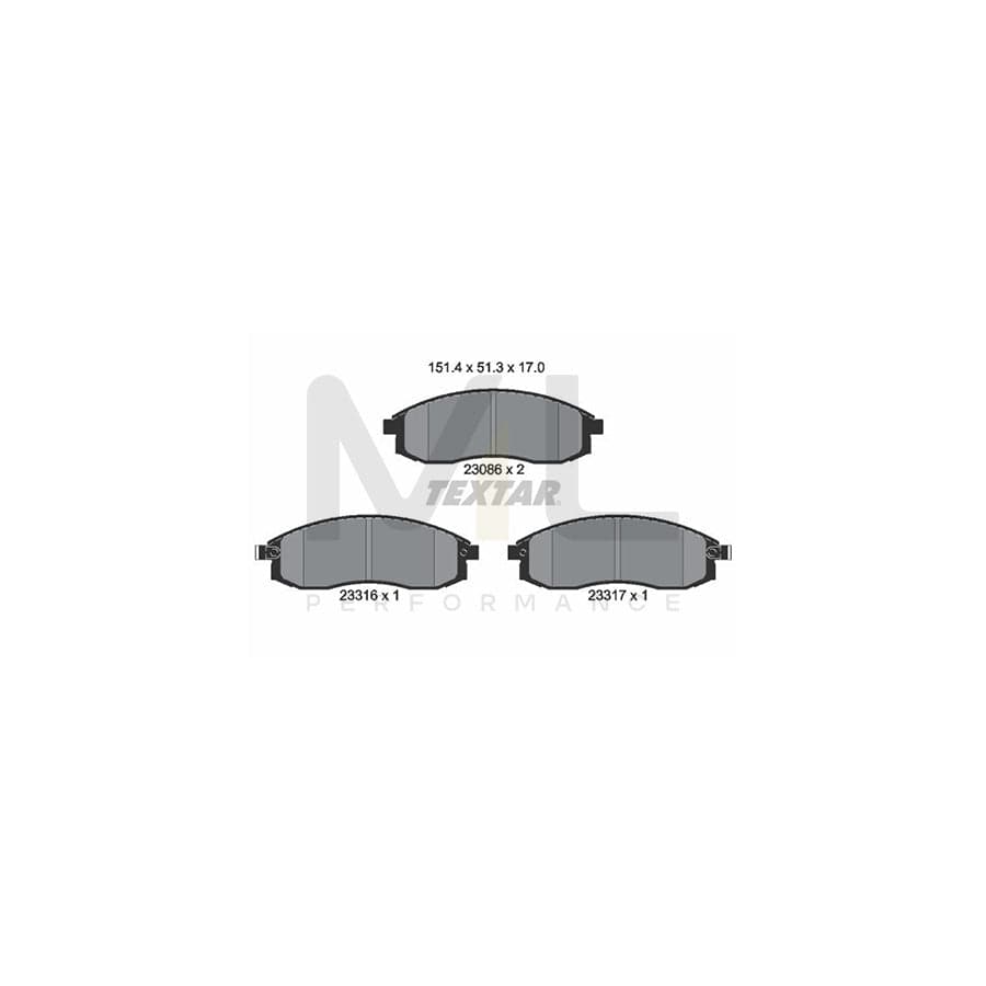 TEXTAR 2308601 Brake pad set with acoustic wear warning